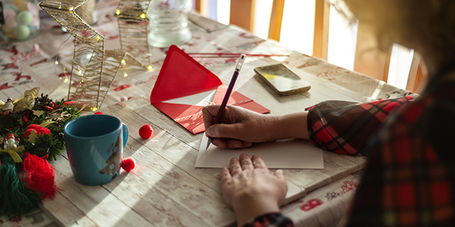 woman writing a letter